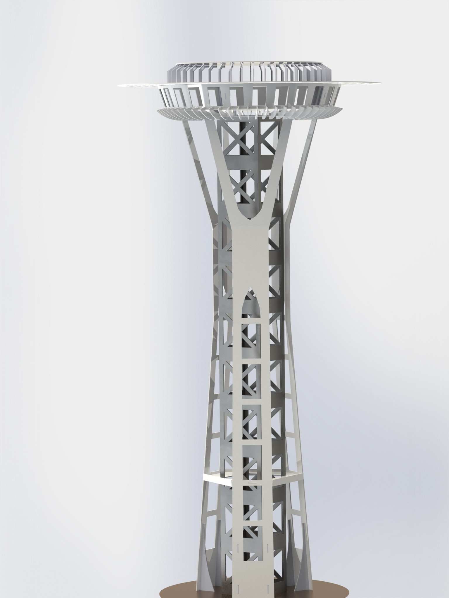 西雅图太空针塔，钣金拼图，3D拼图，metalcraft设计